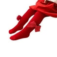 thumbnail image 3 of Infant Christmas Ribbed Pantyhose Girls Stretch Mid-Rise Tights with Bows, 3 of 5