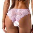 thumbnail image 4 of Puntoco Womens Panties Clearance Bowknot Design Crochet Full Lace Panties Low Waist Briefs Pink 4(S), 4 of 8