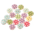 thumbnail image 4 of 500 botones de madera multiusos, base de color primario de moda, 2 agujeros, botón de costura decorativo para suministros de manualidades DIY, punto a cuadros, 15 mm/0,59 pulgadas, 4 of 5