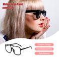 thumbnail image 4 of Sonducket Gafas ópticas Gafas con montura negra Protección de moda Accesorios de ropa de marco grande para protección de ojos Lentes negro bordeado blanco, 4 of 6