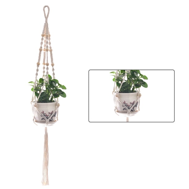 Advancent Cestas colgantes 100 hechas a mano, soporte para plantas, macramé, colgador de plantas, maceta para colgar en la pared interior, soporte para Jardín y Patio No.32 Advancent HA001777-32
