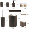 thumbnail image 7 of Bathroom Accessory Set - 10 Piece Brown Bathroom Accessories Set with Trash Can, Toothbrush Holder and Cup, Soap Dispenser, Soap Dish, Toilet Brush Holder, Vanity Tray, Qtip Holder, Tissue Box Cover, 7 of 7