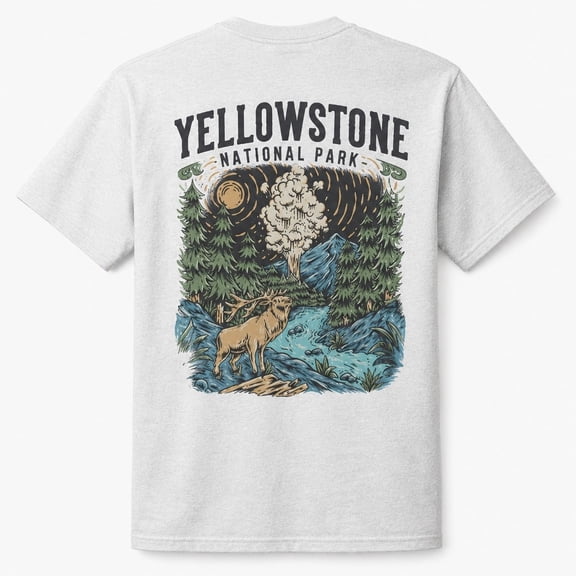 Yellowstone National Park Graphic T-Shirt | Nature Lover Elk Wilderness Tee | Unisex S–4XL