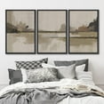 thumbnail image 2 of IDEA4WALL Framed Canvas Print Wall Art Set of 3 Mystic Mountains Ombre Blue Landscape Trio Serene Abstract Nature Wilderness Geometric Wall Decorative Calm/Relax/Cozy for Rooms - Black 16"x24"x3, 2 of 5