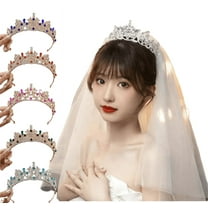 Yoyauz Women's Gold Crown Crystal Princess Tiara Crystal Queen's Crown Wedding, Bridal Hair Ornament Birthday Prom, Beauty Pageant Party Barmitzvah Rite of Passage, Photo Props