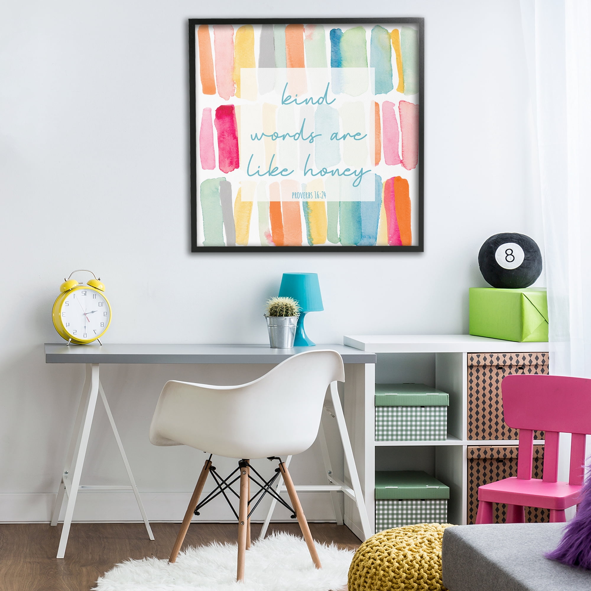Stupell Industries Kind Words Are Like Honey Black Framed Giclee Art, design by Lanie Loreth