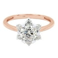 thumbnail image 3 of 1 1/3 ct. t.w Center 6.5MM Round Cut Lab Created Moissanite Diamond Flower Engagement Rings For Women In 14K Solid Rose Gold (G-H Color, VVS1 Clarity, 1.30 Cttw)-8, 3 of 7