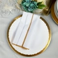 thumbnail image 4 of Eiden Linen,Gold Collection , Ensemble de 6, Serviettes en Tissu, Blanches avec Garniture Dorée, 4 of 7