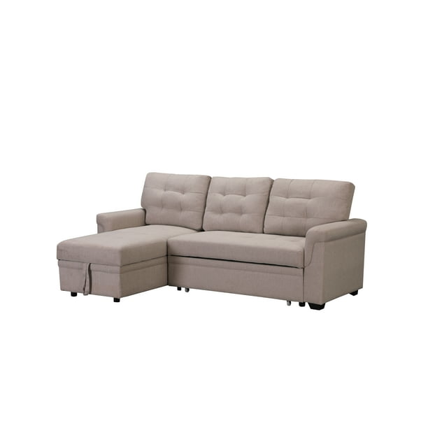 Sectional Sofas Bed With Fold Out Twin Sleeper And Chaise Lounge 33 X 86 X 54 5 Upholstery Sleeper Sectional Sofa Couch L Shaped Couch With Twin Sleeper For Small Space 500lbs Beige S1782