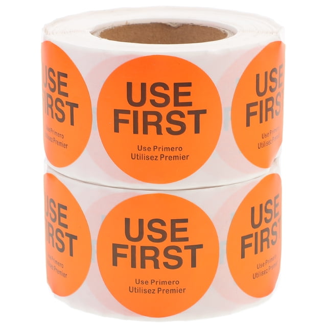 SHISUYAN 2 Rolls of Use First Stickers Food Service Labels Restaurant Adhesive Food Labels Kitchen Food Stickers