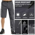 thumbnail image 5 of POENTAB Men Convertible Zip-Off 2 in 1 Hiking Pants and Shorts Quick Dry Cargo Work Pant For Travel Outdoor Safari Camping Grey ﻿, 5 of 8