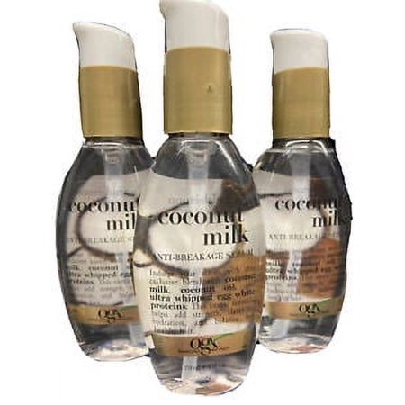 3 OGX COCONUT MILK ANTI BREAKAGE SERUM 4OZ