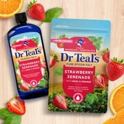 حمام رغوي من Dr Teals Strawberry Serenade مع زيوت الريحان والبرتقال الأساسية، 34 أونصة