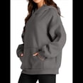 thumbnail image 2 of Sudadera Informal de Larga con Capucha para Mujer, Jersey de y Otoño con Bolsillos. Gris Oscuro XL, 2 of 9