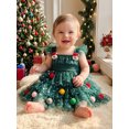 thumbnail image 5 of RUINIXCW Toddler Baby Girl Christmas Tree Dress Cake Smash Outfit Kids Little Girl Xmas Holiday Party Dress Ball Fly Sleeve Layered Tulle Tutu Dress, 5 of 10