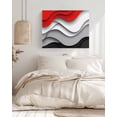 thumbnail image 3 of Red Black Ombre Wall Art for Living Room,Canvas Picture Wall Decor for Bathroom Bedroom,Modern Abstract Moire Art Geometric Painting Artwork for Office Kitchen Hallway Dining Room Home Decor 16"x20", 3 of 8
