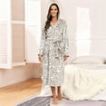thumbnail image 6 of Womens Robes Plush Fleece Hooded Bathrobe Thick Nightgown with Pockets Sleepwear Brown Leopard S, 6 of 8
