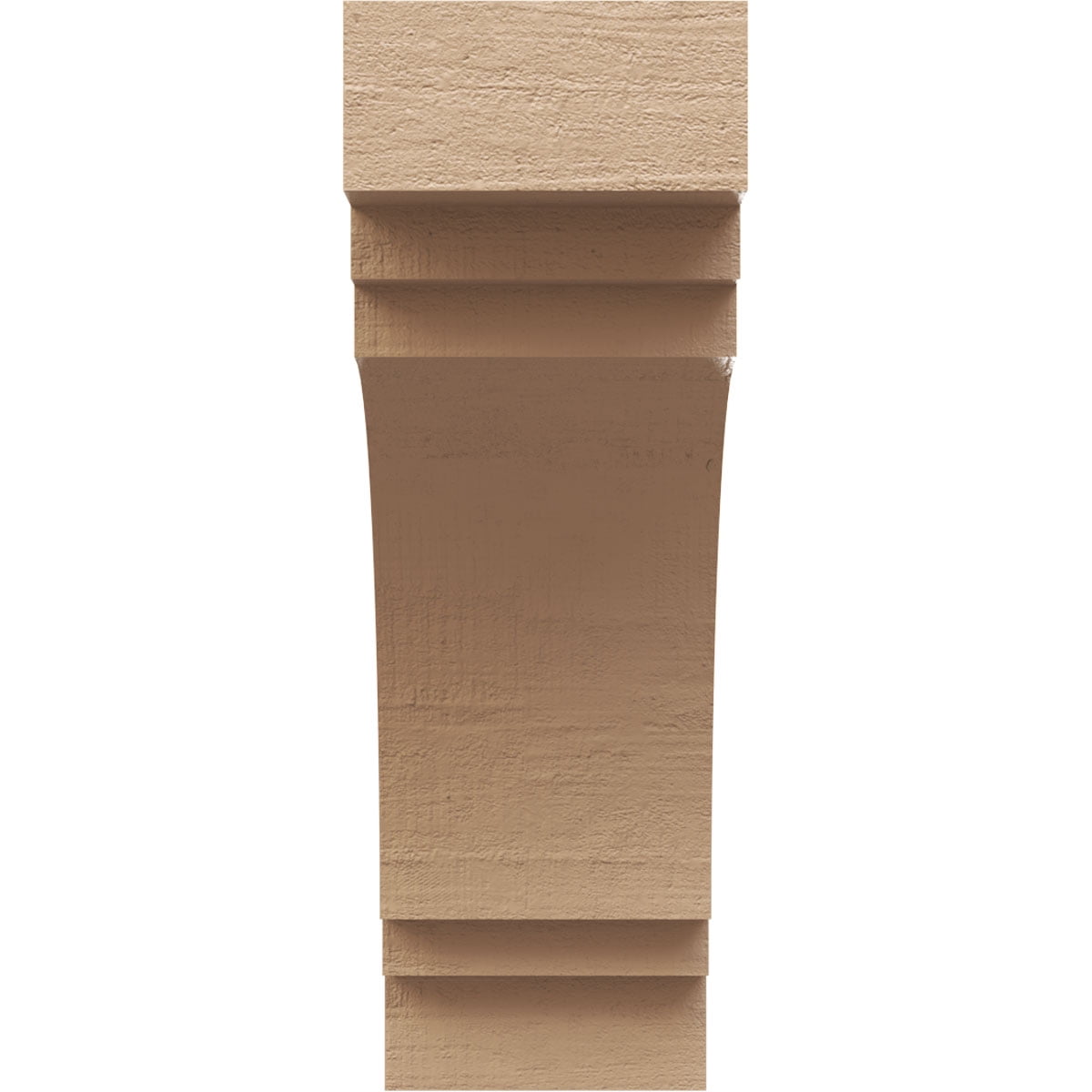 3"W x 6"D x 9"H Classic Pescadero Rough Cedar Woodgrain TimberThane Corbel, Primed Tan