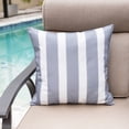 thumbnail image 3 of Ensperta 20'' x 20'' Striped Outdoor Accent Pillow Covers – Fade & Weather Resistant Decorative Cushion for Patio, Porch, or Garden Seating - Chiseled Stone, 3 of 10