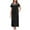 Black, variant on Long Nightgown for Women Short Sleeve Home Loungewear Casual Button Up Nightdress Loose Fit Crewneck Sleepshirts Comfort Soft Maxi Sleepwear