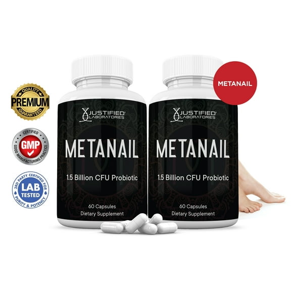 (2 Pack) Metanail 1.5 Billion CFU Probiotic Nail Support 120 Capsules