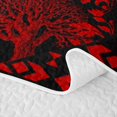 thumbnail image 5 of Homewish Aztec Tree Of Life Twin Quilt Set,Vintage Botanical Twin Coverlet Set,Red Black,Black Reversible,2 Pieces, 5 of 7