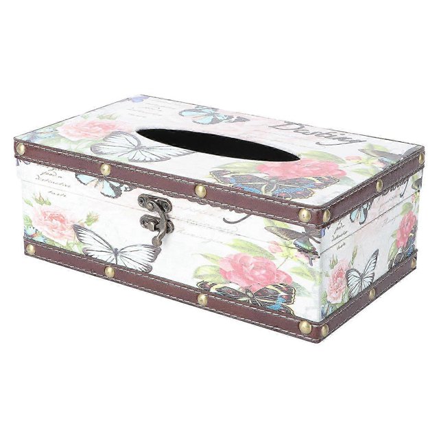2026 Car Stand Rectangular Facial Tissue Holder Vintage Decor Rectangular Woodsy Decor