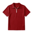 thumbnail image 5 of Polo Shirts for Women with Zip Collared Short Sleeve Waffle Solid Casual Womens Summer Tops Dress Shirts, 5 of 5
