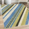thumbnail image 1 of Vintage Decorative Rug, Diagonal Stripes on Old Aged Design Grungy Background Abstract Print, Quality Carpet for Bedroom Dorm and Living Room, 6 Sizes, Sea Blue, by Ambesonne, 1 of 4