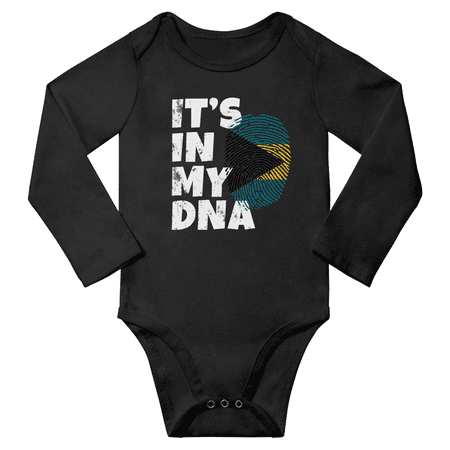 

It s In My Bahamian DNA Baby Long Sleeve Rompers Bodysuit (Black 12 Months)