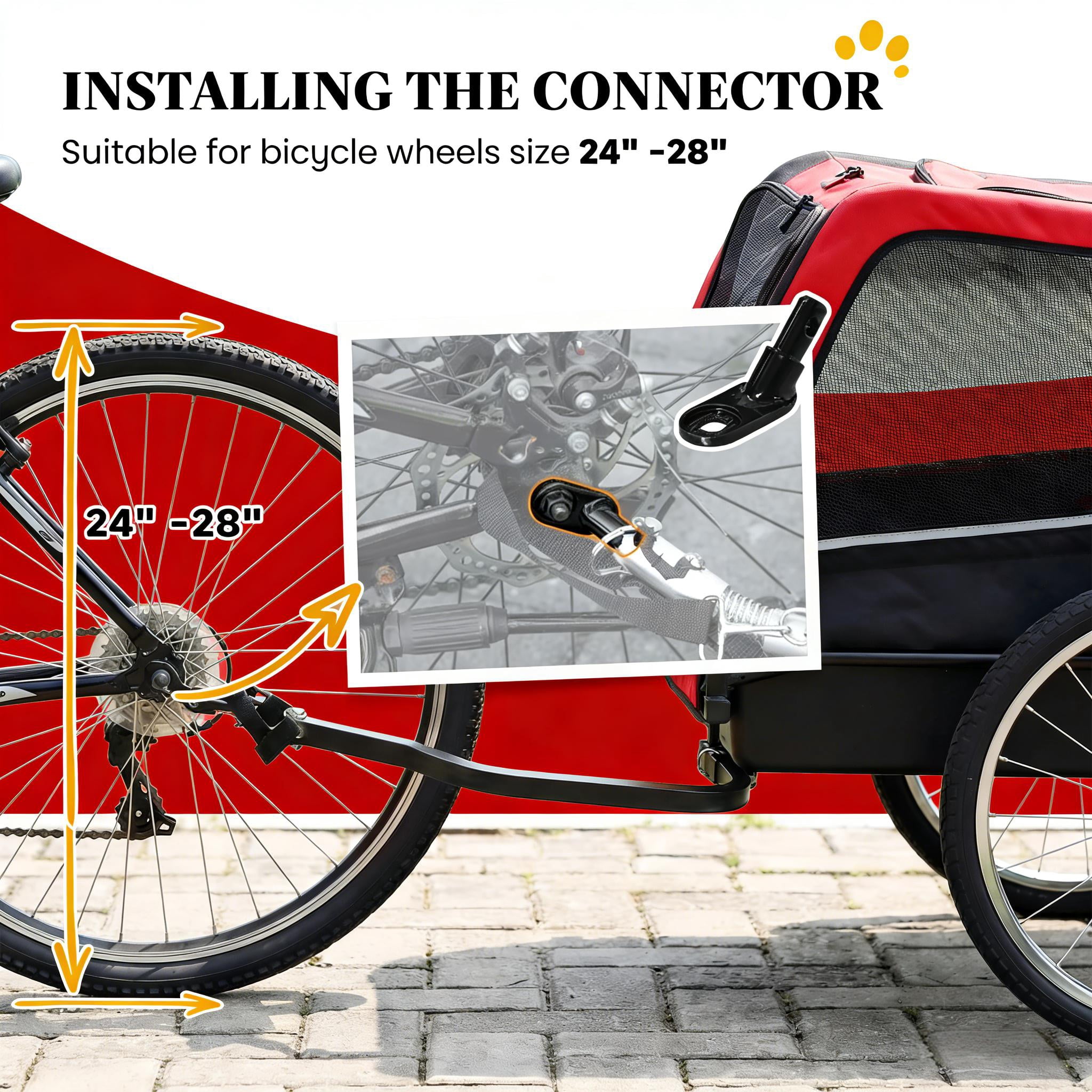 Pet Cart Bicycle Carrier, Dog Bike Trailer,Animal Bike Trailer