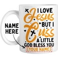 thumbnail image 2 of Personalized Coffee Mug Funny Christian Quote, Customized Name Jesus God Bless You Christian Cup, Gift For Mom, Dad, Brother, Sister, Son, Daughter, Friend On Birthday, Christmas, Ceramic, 2 of 7