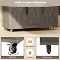 thumbnail image 3 of OMCHOM 51.2" Kitchen Island with Folding Drop Leaf,Rolling Cart Table with Storage and Towel Rack,Brown, 3 of 10