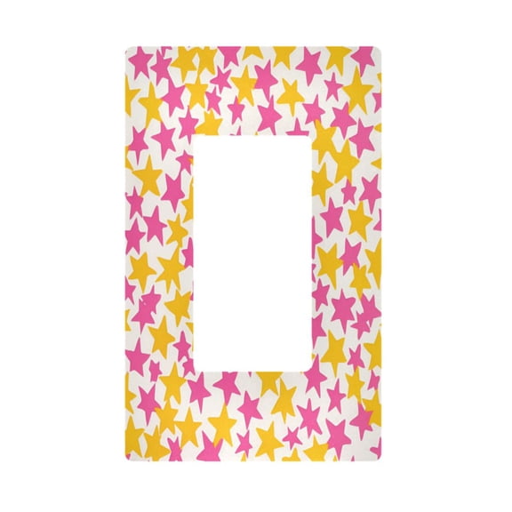 Yayeee Rocker Switch Wall Plate 1-Gang 4.6"x2.9" Home Decorative Outlet Cover, Yellow Stars Pattern