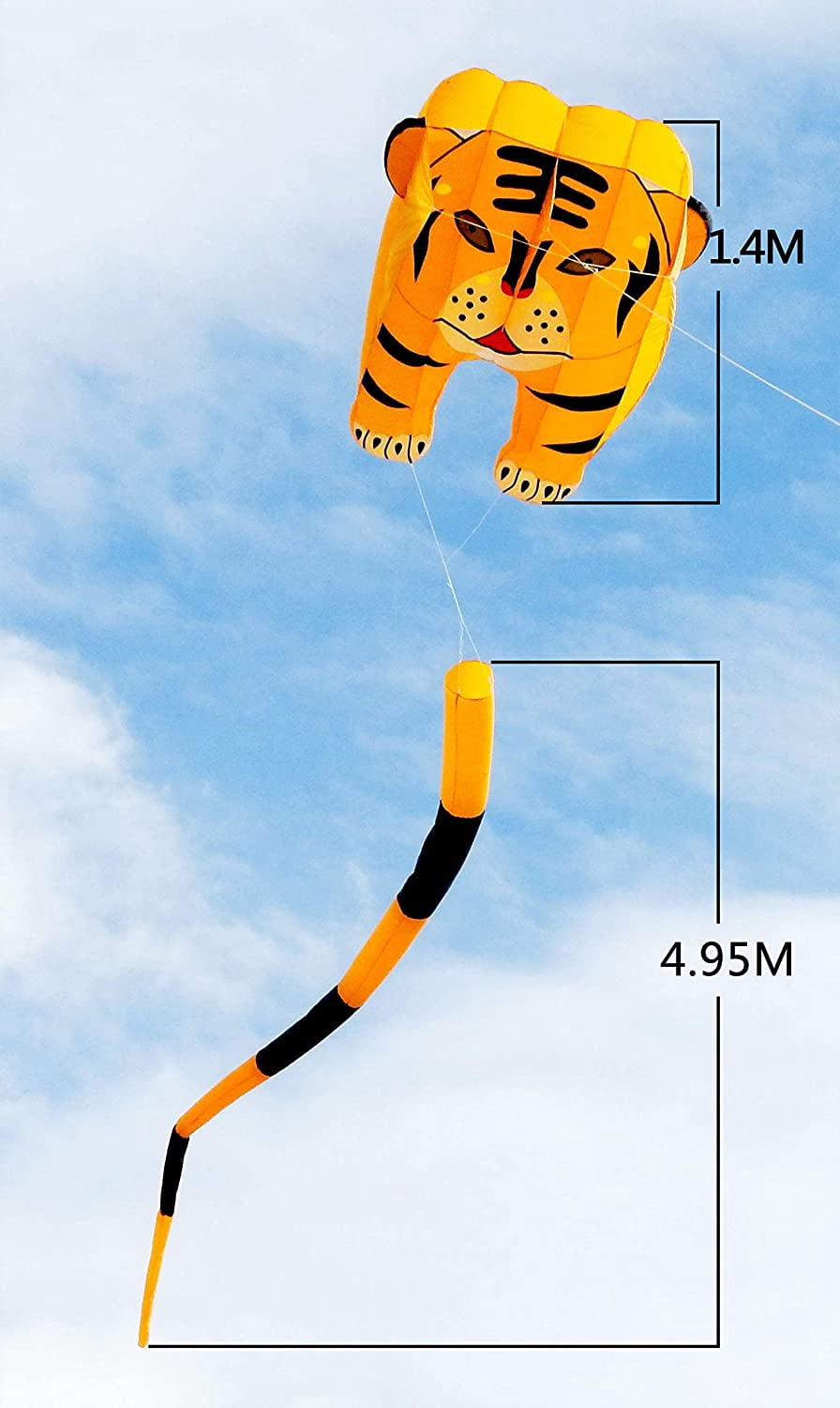Large 3D Parafoil Kite for Adults and Kids, Easy-Fly Soft Nylon Kite with String and Backpack for Beach Park, 244x39 Inch