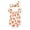 a-96Orange33, variant on Baby Square Neck Tiny Floral Print 2 Piece Jumpsuit Outfit Summer Regular Fit Ruffle Shoulder Bodysuit Matching Bow Headband Romper Set For Baby Girls Cute Romper 12-24 Months