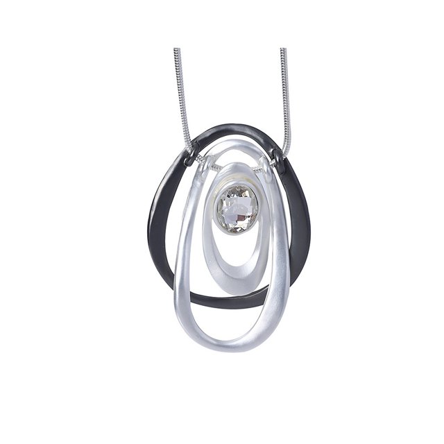 Minnieouse Mujer suéter cristal collar aleación moda decoración collares colgante joyería ropa accesorio para vacaciones Ropa, zapatos y accesorios Miscelánea Negro plata Minnieouse AP014934-02