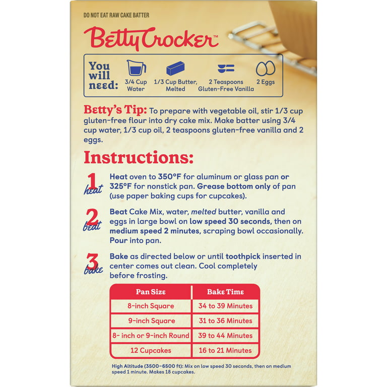 Betty Crocker Gluten Free Yellow Mix, - Walmart.com