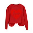 thumbnail image 1 of VBARHMQRT Chandail Blanc Femme Quotidien Maison Extérieur Entraînement Manches Longues Col Rond T-Shirt Haut Imprimé Chandail Blouse de Rue Mode Urbaine, 1 of 7
