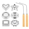 thumbnail image 1 of 8Pcs Rosettes Timbale Set, Rosette Iron Set with Handle, Lotus Flower Bunuelos Cookie Maker Mold, Funnel Cake Maker Kit, 1 of 6
