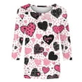 thumbnail image 5 of Qepwscx Womens Shirts 3/4 Long Sleeve Valentine'S Day Crewneck Sweatshirt Love Heart Printed Womens Blouses Plus Size Fall Tops Pullover Sweatshirt Graphic Tshirts Gifts Tee Tops, 5 of 7