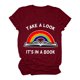 thumbnail image 1 of Gibobby Playera Corte clásico para Mujer Mujeres Casual Impresión Manga Corta Tops Blusa Cuello Redondo Casual Tee Túnica Camisas(Vino,G), 1 of 3