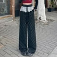 thumbnail image 7 of VBVC Women's Y2K Lace Trim Polka Dot Pants,Drawstring Sweatpants For Women,Ladies Breathable Trousers with Pockets,Black,S-3XL, 7 of 7