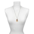thumbnail image 3 of Delight Jewelry Acrylic Medium Leaf Mixed Brown and Yellow Silvertone Forever Bar Charm Necklace, 23", 3 of 4