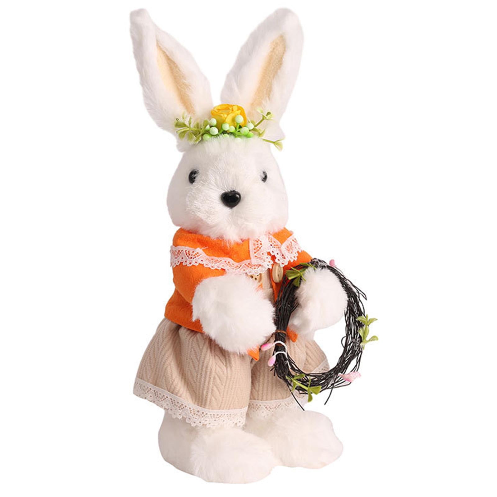 FVDPWYE Easter Bunny Stuffed Animal Toy Children Present Decorative 10inch Tall Ornament Girl Rabbit