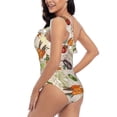 thumbnail image 5 of Yiaed Cute Vegetables Print Women One Piece Swimsuits Tummy Control One Shoulder Bathing Suits Pattern Ruffle Swimwear-XX-Large, 5 of 8