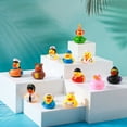 thumbnail image 7 of sixwipe 12 Pack Rubber Ducks for Bath, Bath Toy Duck for Kids,  Floating Duck Bath Toys, Bath Tub Pool Toys in Multiple Characters,  Showers Classroom Incentives, Summer Beach and Pool Activity, 7 of 7