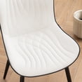 thumbnail image 4 of YOUNIKE Modern Dining Chairs with Metal Legs Set of 2 Upholstered Dinner Side Chair, White, 4 of 11