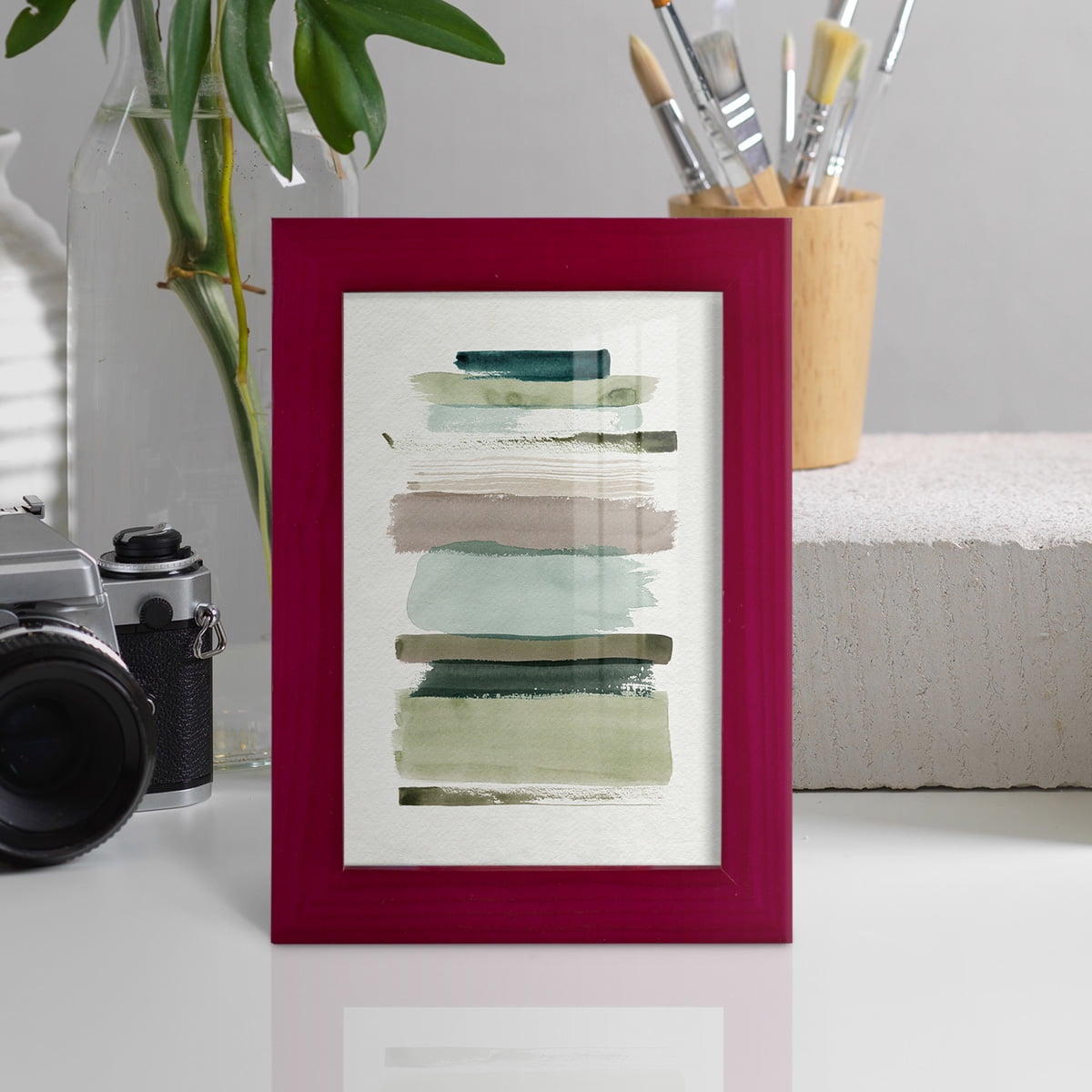 Grass Stains I - Framed Print w/glass - Cherry Red