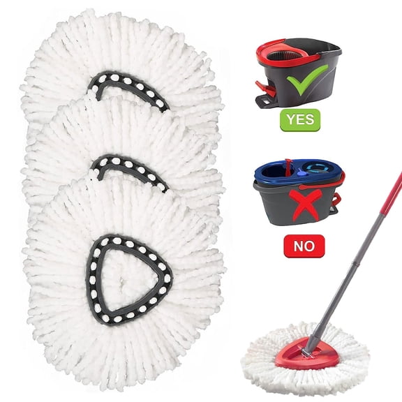 O-Cedar EasyWring Spin Mop Replacement Head, Microfiber Refill, 1 Count, Machine Washable 3 Pack